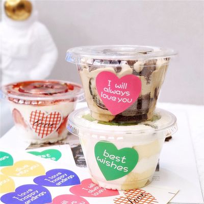 comprar Taza de helado de postre transparente Mini taza de pastel embalaje Tazas de plástico con tapa Fabricación en línea