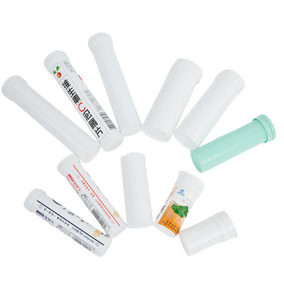 comprar 6 colores Imprimir logotipo personalizado Contenedor de tabletas efervescentes de PP blanco con tapa de desecante Fabricación en línea