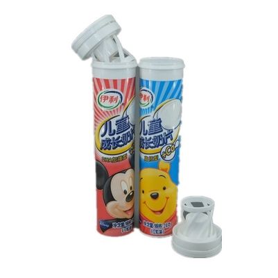 comprar Tubos de plástico a prueba de niños impresos a medida para envases largos de pastillas efervescentes blancas Fabricación en línea