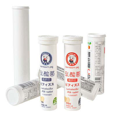 Effervescent Tablet Vitamin Packaging Tube with Spiral Desiccant Cap and PP Material