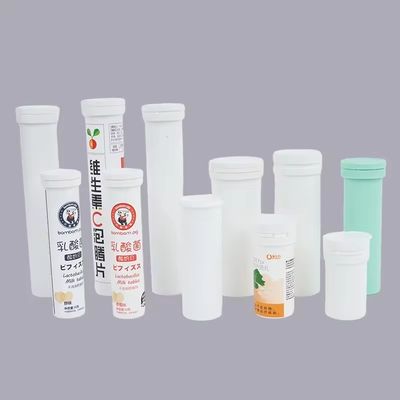Calcium Vitamin C Effervescent Tablet Tube with Desiccant Cap 144mm White PP Plastic