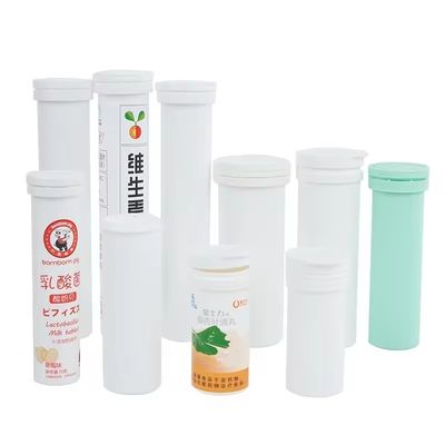 comprar Logotipo personalizado de calidad alimentaria PP Matte Superficie de manejo botella de tableta efervescente para almacenamiento Fabricación en línea