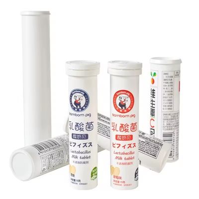 comprar Envase blanco recto vacío tubo de caramelo para píldoras de vitamina C y tabletas efervescentes Fabricación en línea