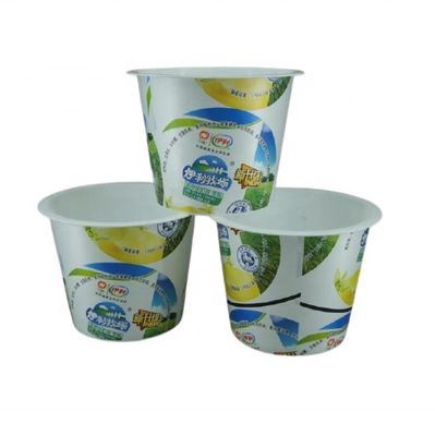 Taza de logotipo personalizado 2023 Supply Food Grade Pp Taza de plástico para helados y yogur