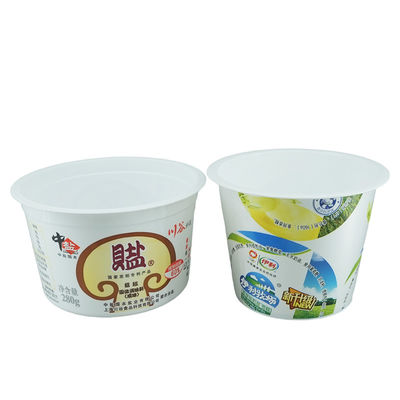 Impresión de tazas de yogur de plástico personalizado de grado alimenticio Pp taza de crema de embalaje desechable 2023