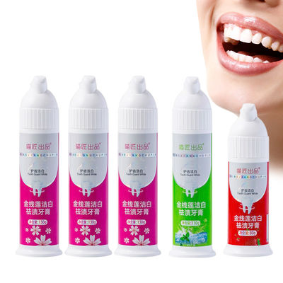 80g/130g Pasta dental de espuma de bomba para mujeres 2023 Bajo MOQ Blanqueamiento dental Cuidado bucal Limpieza