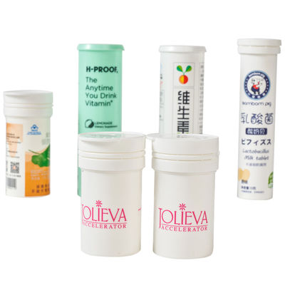 Otros productos para el cuidado personal 80 ml tubo de embalaje de caramelos desecante blanco personalizado con tapa de resorte