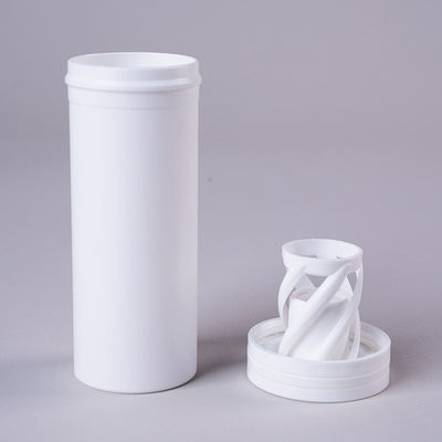 Effervescent Tablet Pills Packaging Container with Twist Lock PP Collar and Base Material