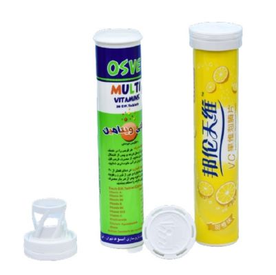 Botellas de plástico con logotipo personalizado de 144 ml de PP para el tubo de tableta efervescente en impresión offset