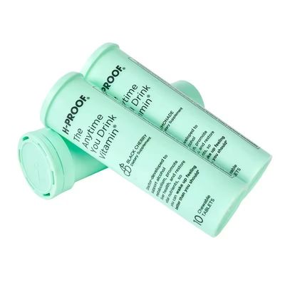 Etiqueta privada Botellas de tabletas efervescentes de vitamina C de tubo personalizado con moldeo por inyección de material de cuello PP