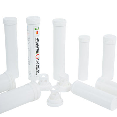 Food Grade PP Industrial Supplements White Round Effervescent Tablet Vitamin C Tube